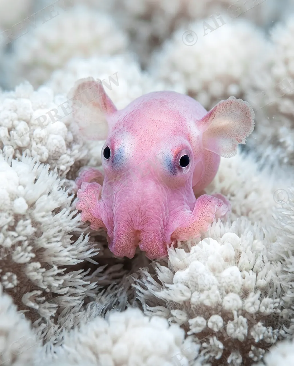 Pretty in Ink — Ears Wide Open — Dumbo octopus artwork by Ali Ghazizadeh