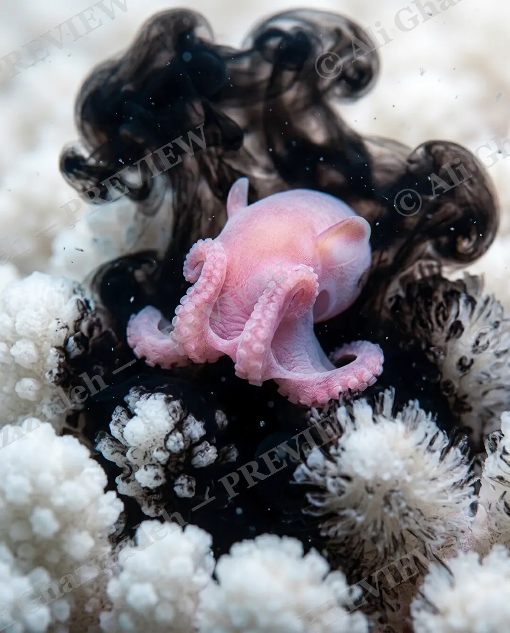 Pretty in Ink — Ink Cloud — Dumbo octopus artwork by Ali Ghazizadeh