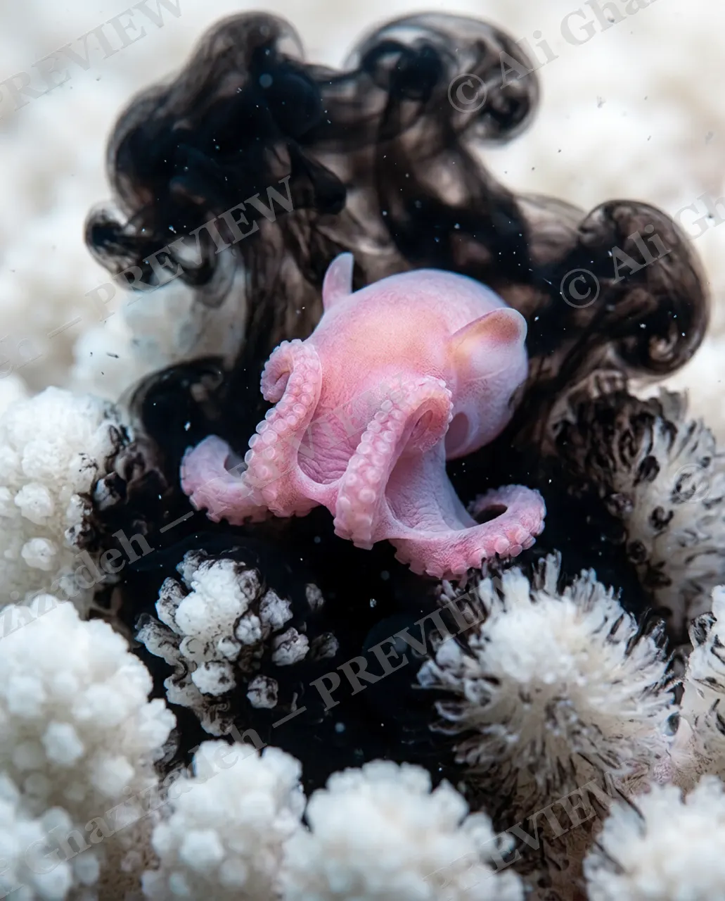 Pretty in Ink — Second Burst — Dumbo octopus artwork by Ali Ghazizadeh