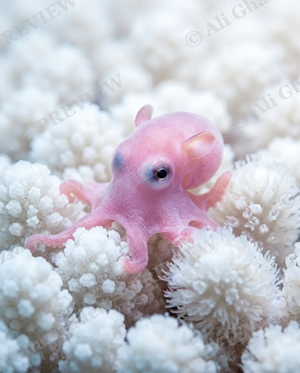 Pretty in Ink — Settling In — Dumbo octopus artwork by Ali Ghazizadeh
