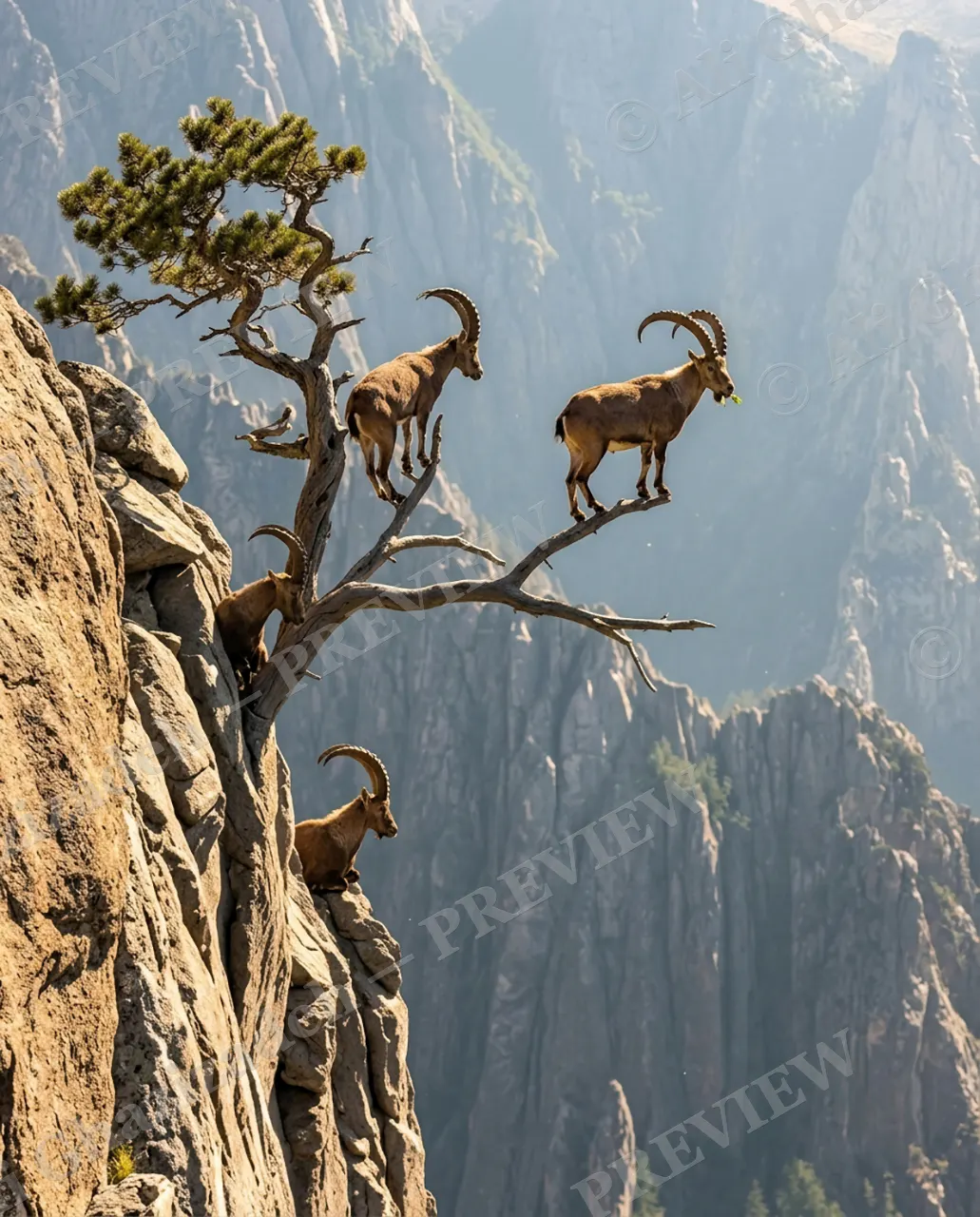 Family Tree — Family Tree — Alpine ibex artwork by Ali Ghazizadeh