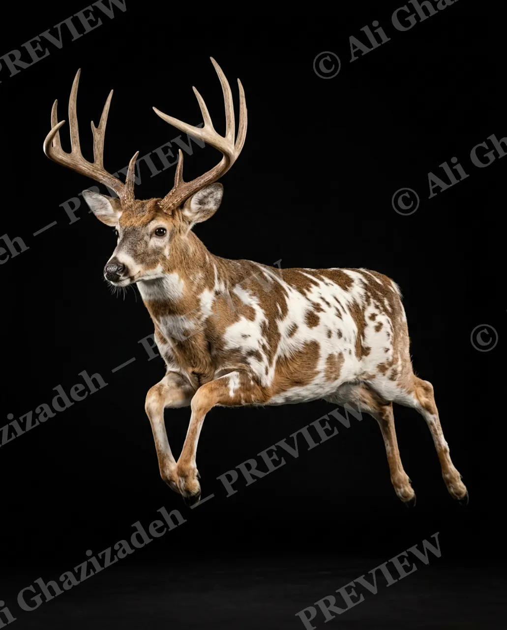 Big Teeth, Little Deer — Resting Vampire, Huge Ears — Muntjac artwork by Ali Ghazizadeh