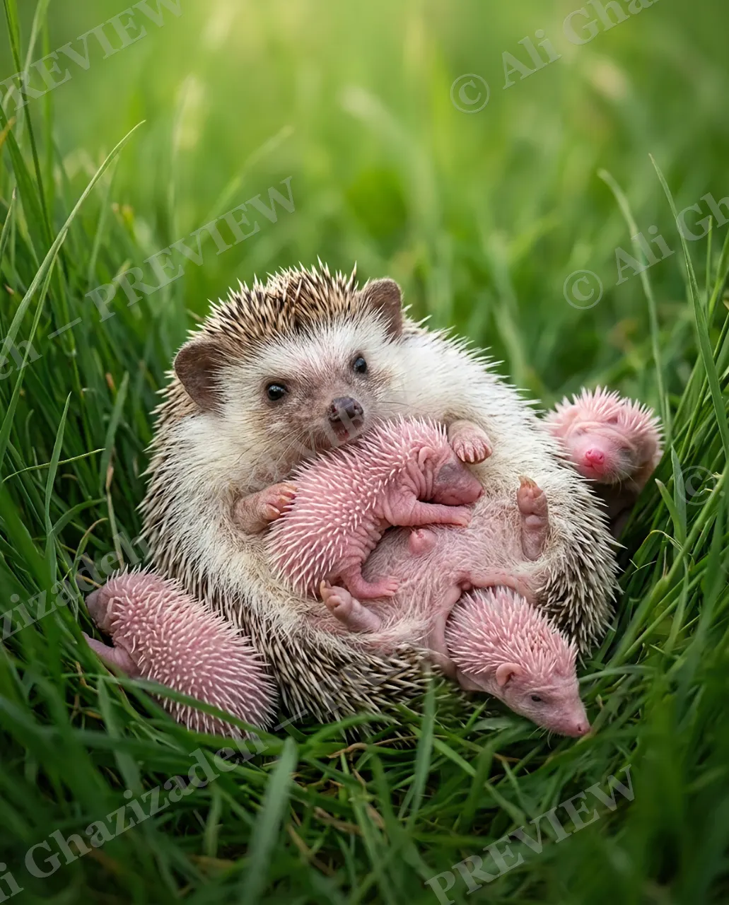 Soft Beginnings — New Litter — Hedgehog artwork by Ali Ghazizadeh