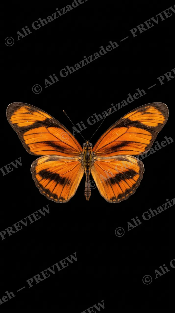 Cabinet of Wings — Amber Wanderer — Butterfly artwork by Ali Ghazizadeh