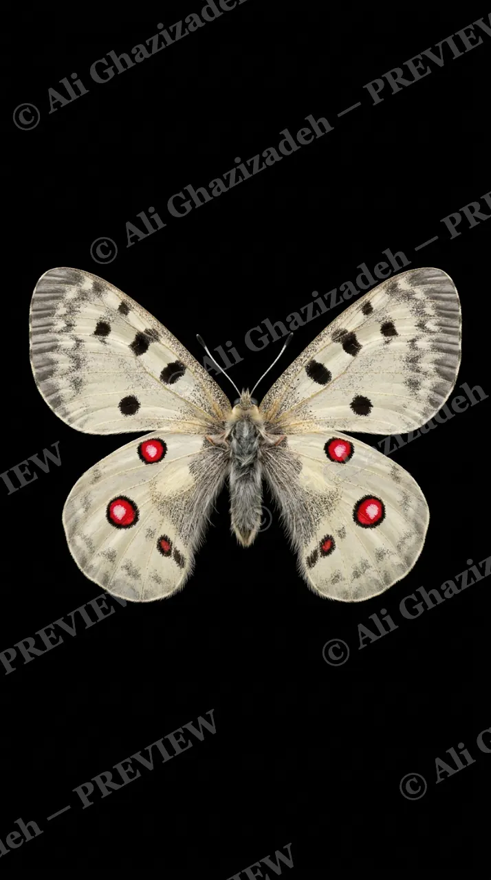 Cabinet of Wings — Apollo — Butterfly artwork by Ali Ghazizadeh