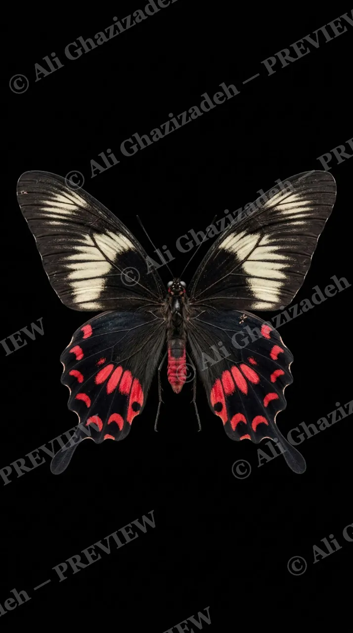 Cabinet of Wings — Common Mormon — Butterfly artwork by Ali Ghazizadeh