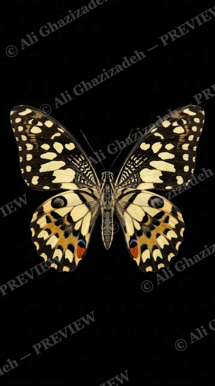 Cabinet of Wings — Lime Swallowtail — Butterfly artwork by Ali Ghazizadeh