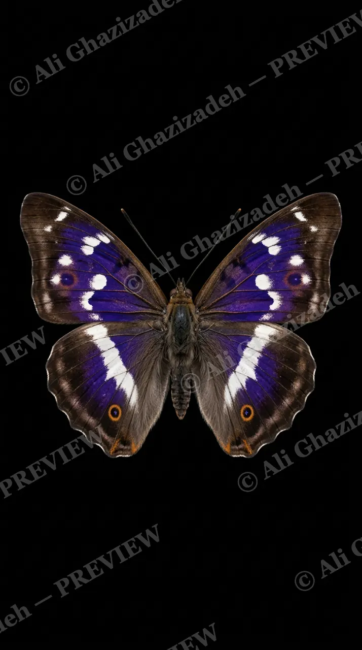 Cabinet of Wings — Purple Emperor — Butterfly artwork by Ali Ghazizadeh
