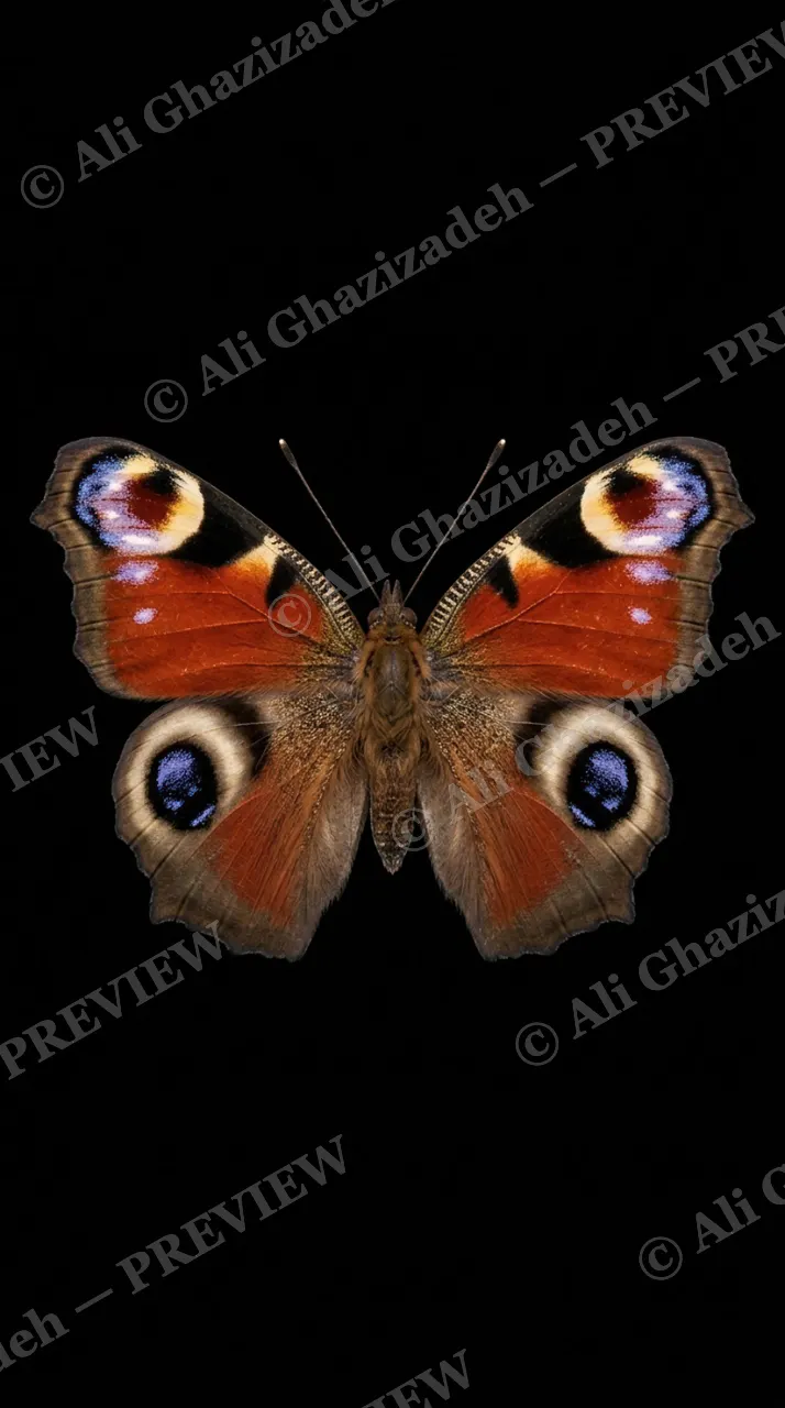 Cabinet of Wings — Peacock Butterfly — Butterfly artwork by Ali Ghazizadeh