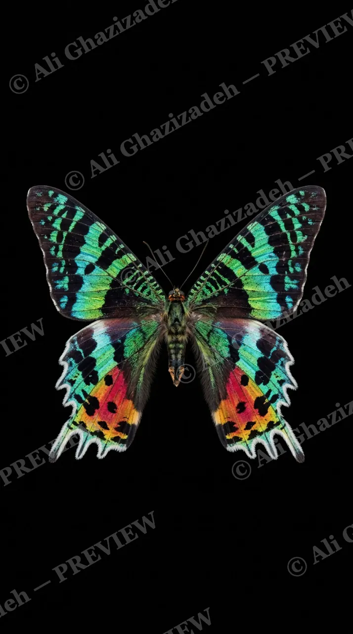 Cabinet of Wings — Sunset Moth — Butterfly artwork by Ali Ghazizadeh