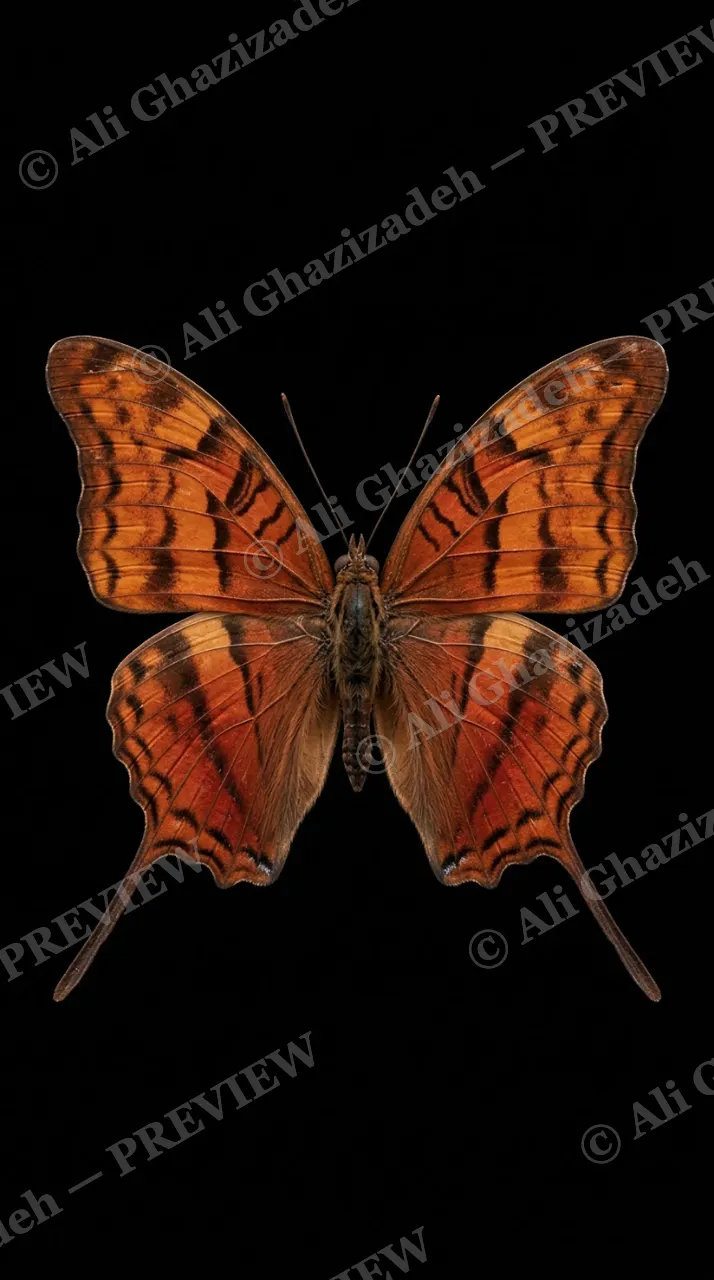 Cabinet of Wings — Tawny Rajah — Butterfly artwork by Ali Ghazizadeh