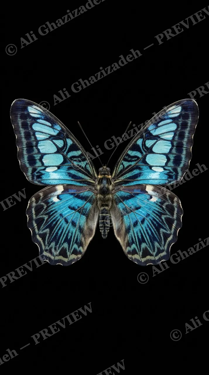 Cabinet of Wings — Ulysses Swallowtail — Butterfly artwork by Ali Ghazizadeh