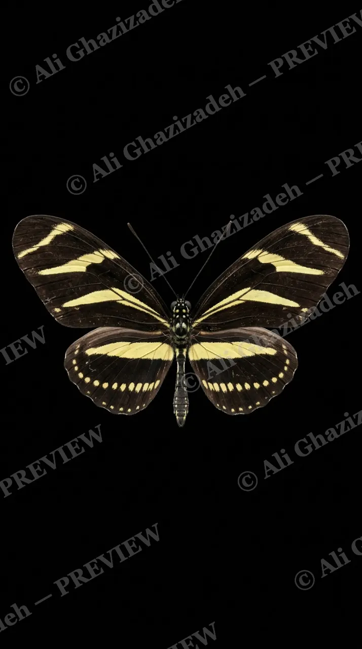 Cabinet of Wings — Zebra Longwing — Butterfly artwork by Ali Ghazizadeh