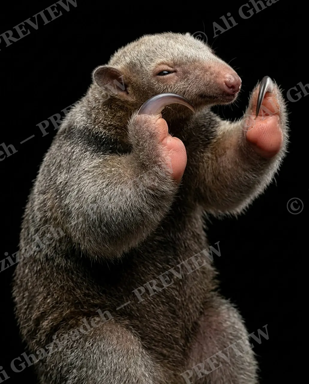 Claws for Concern — Admiring Its Weapon — Tamandua artwork by Ali Ghazizadeh