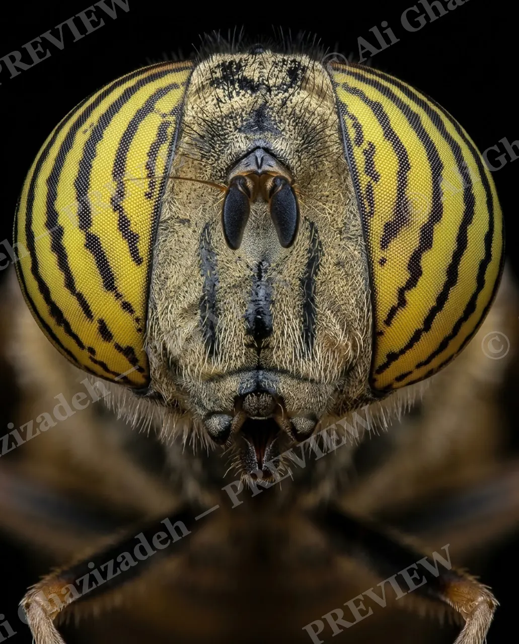 Compound Interest — Tiger-Striped Gaze — Horsefly artwork by Ali Ghazizadeh
