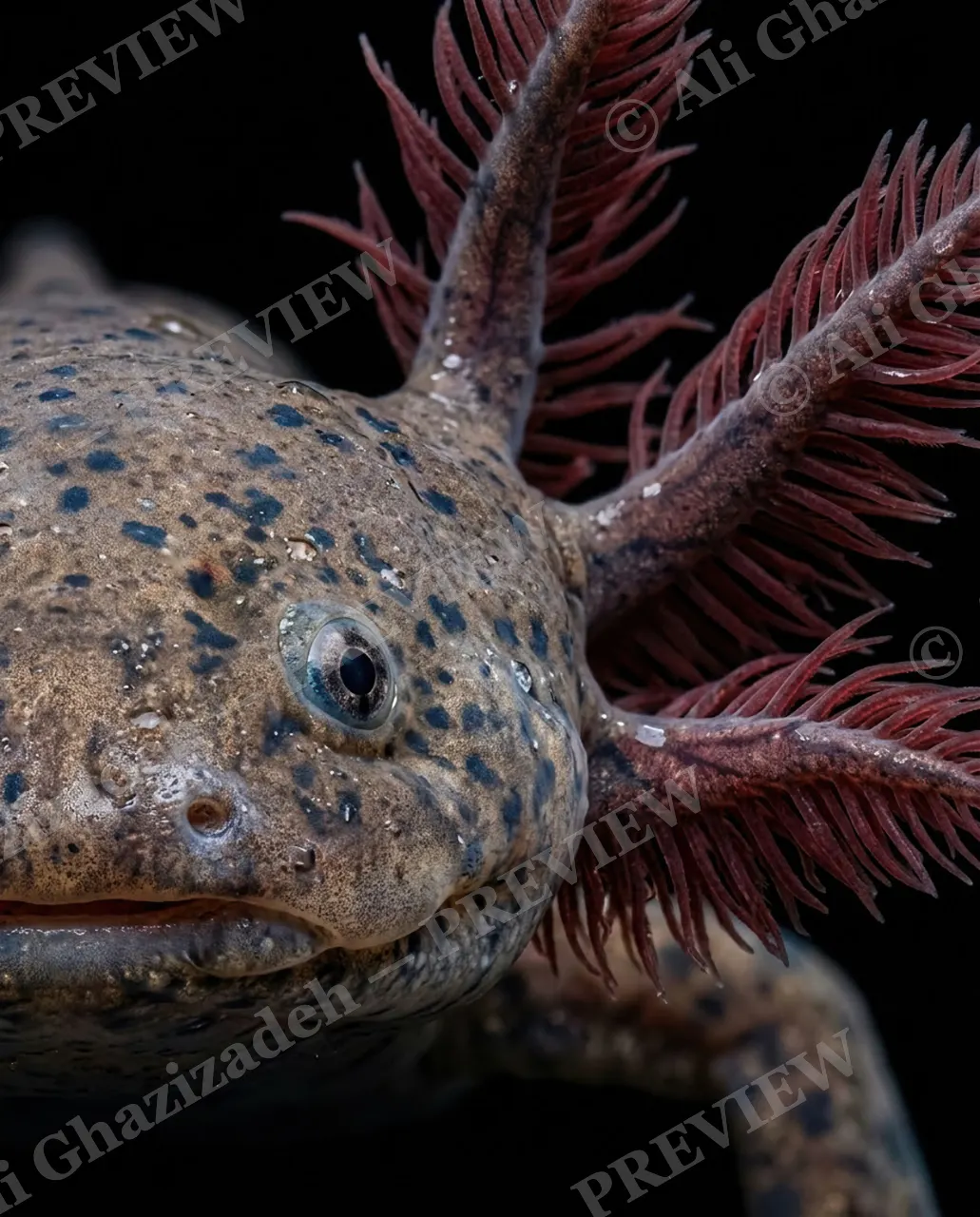 Wet Paint — Feathered Grin — Axolotl artwork by Ali Ghazizadeh