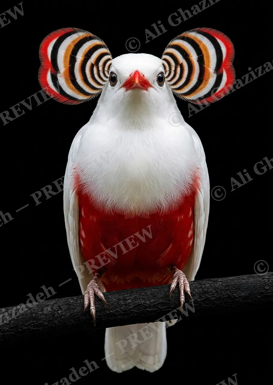 Crowning Glory — Feather Earmuffs — Pheasant artwork by Ali Ghazizadeh