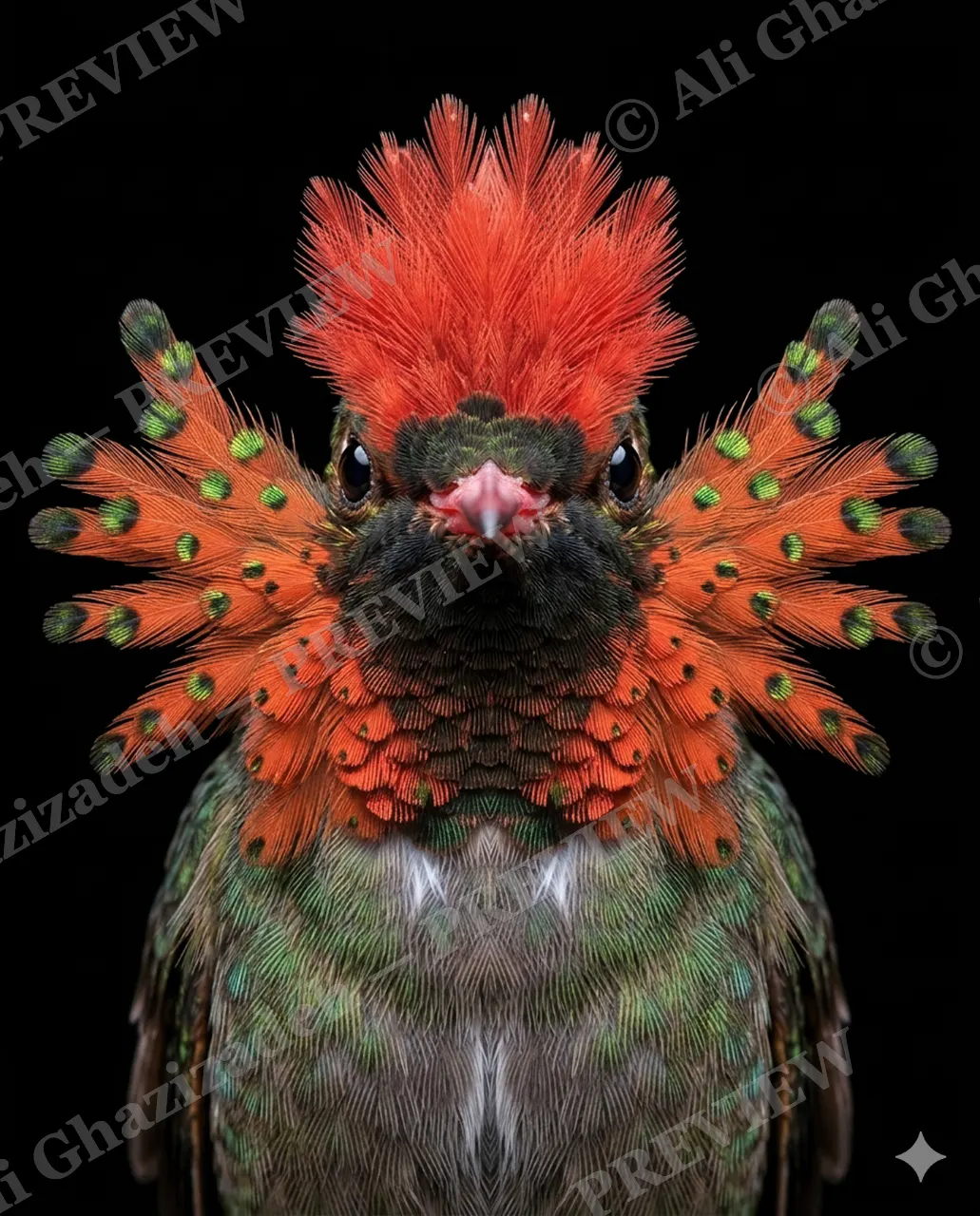 Crowning Glory — Full Frill — Pheasant artwork by Ali Ghazizadeh