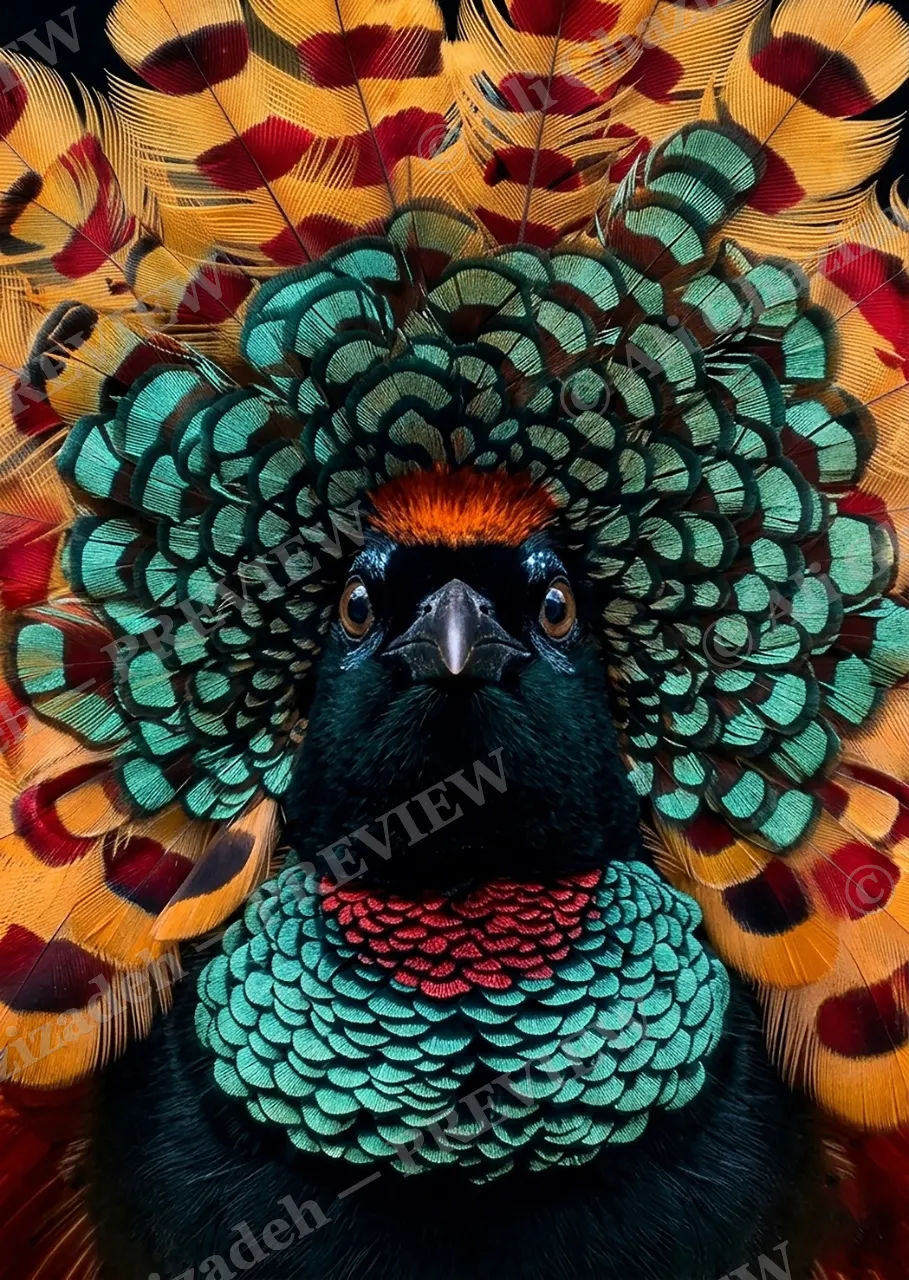 Crowning Glory — Scales and Feathers — Pheasant artwork by Ali Ghazizadeh