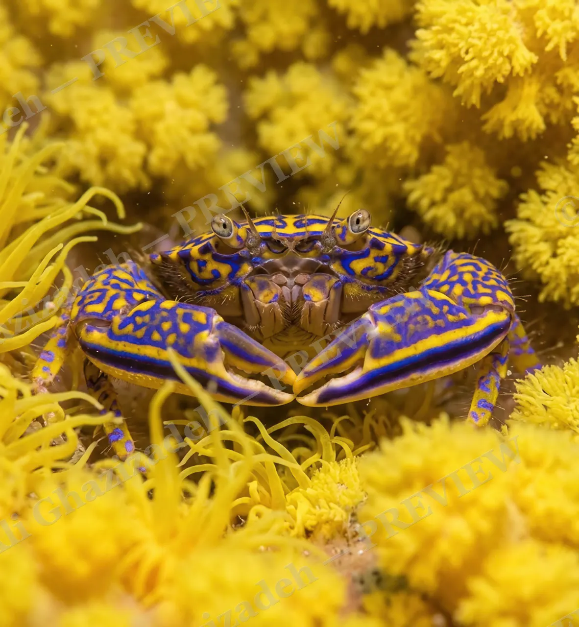 Double Take — Coral Hideaway — Crab artwork by Ali Ghazizadeh