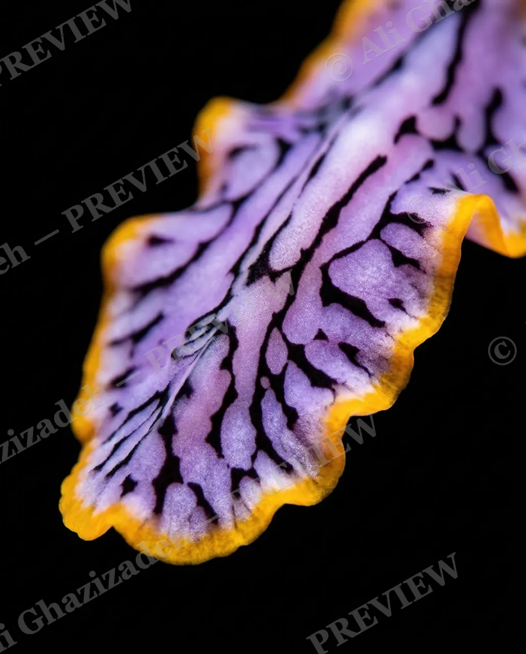 Dressed to Frill — Marble Veins Up Close — Marine flatworm artwork by Ali Ghazizadeh