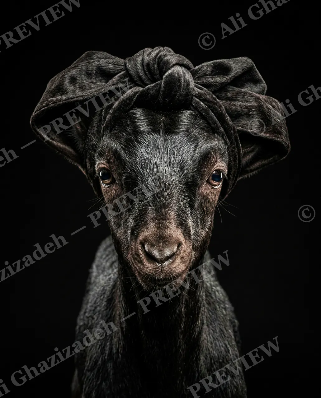 Ear Apparent — Tied in a Bow — Goat artwork by Ali Ghazizadeh