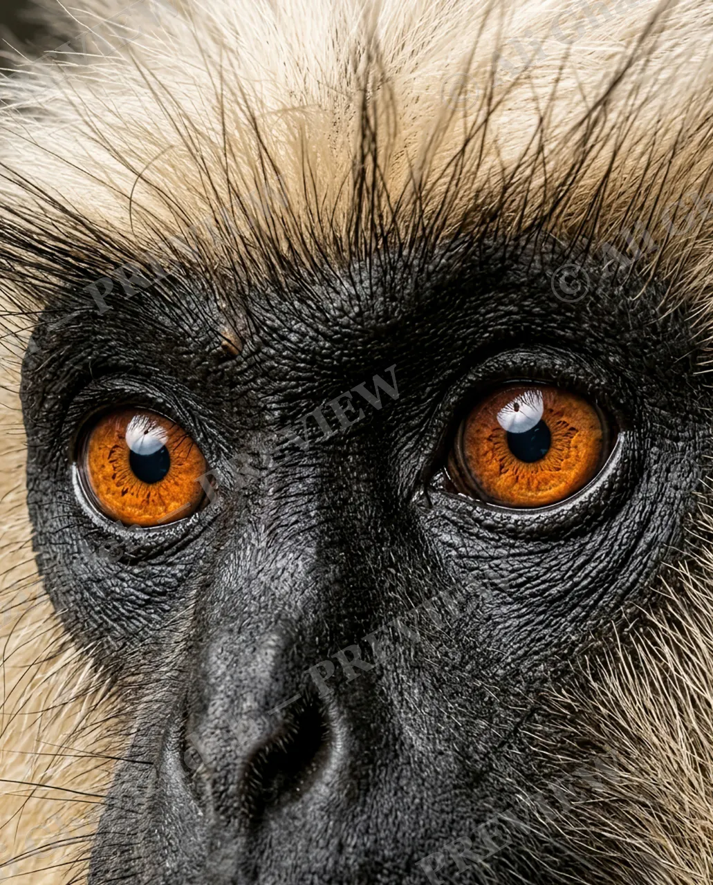 Eye Contact — Amber Alert — Monkey artwork by Ali Ghazizadeh
