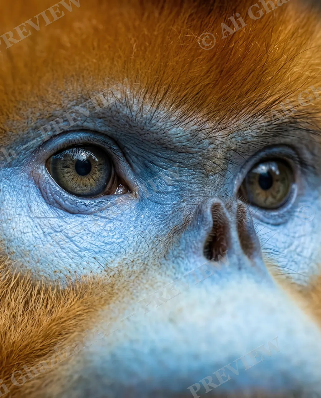 Eye Contact — Blue Awakening — Monkey artwork by Ali Ghazizadeh