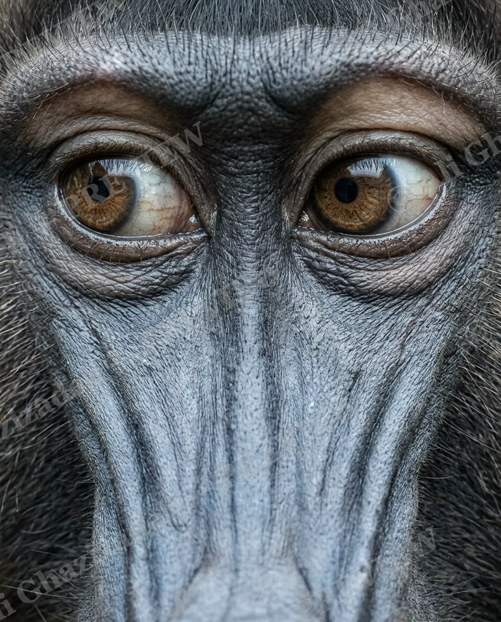 Eye Contact — The First Look — Monkey artwork by Ali Ghazizadeh