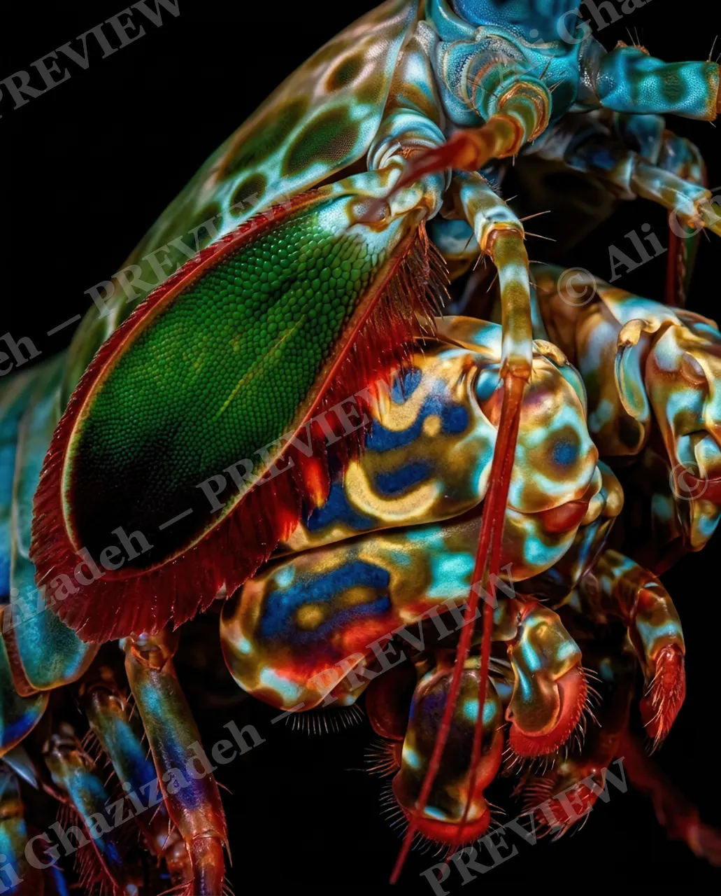 Punch Drunk — Claws for Concern — Mantis shrimp artwork by Ali Ghazizadeh