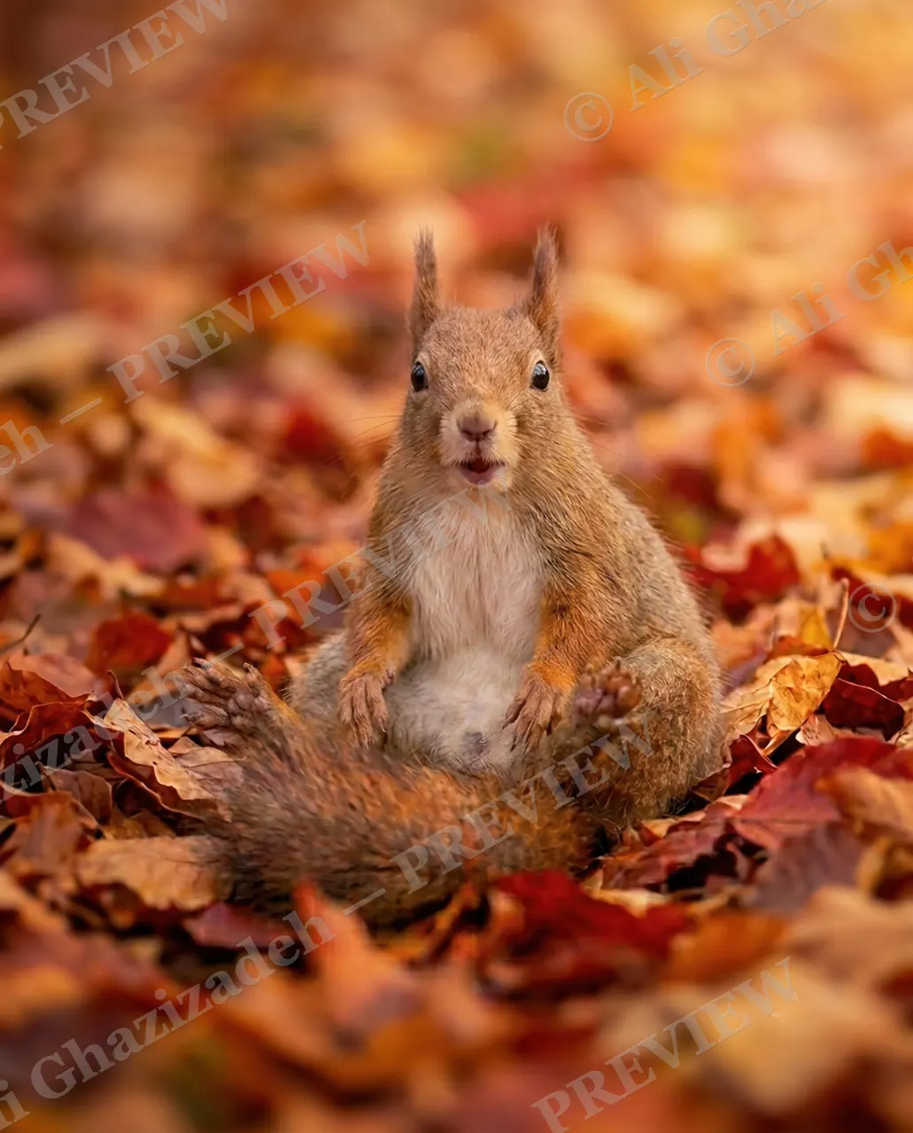 Not a Morning Squirrel — Wide Awake — Tree squirrel artwork by Ali Ghazizadeh