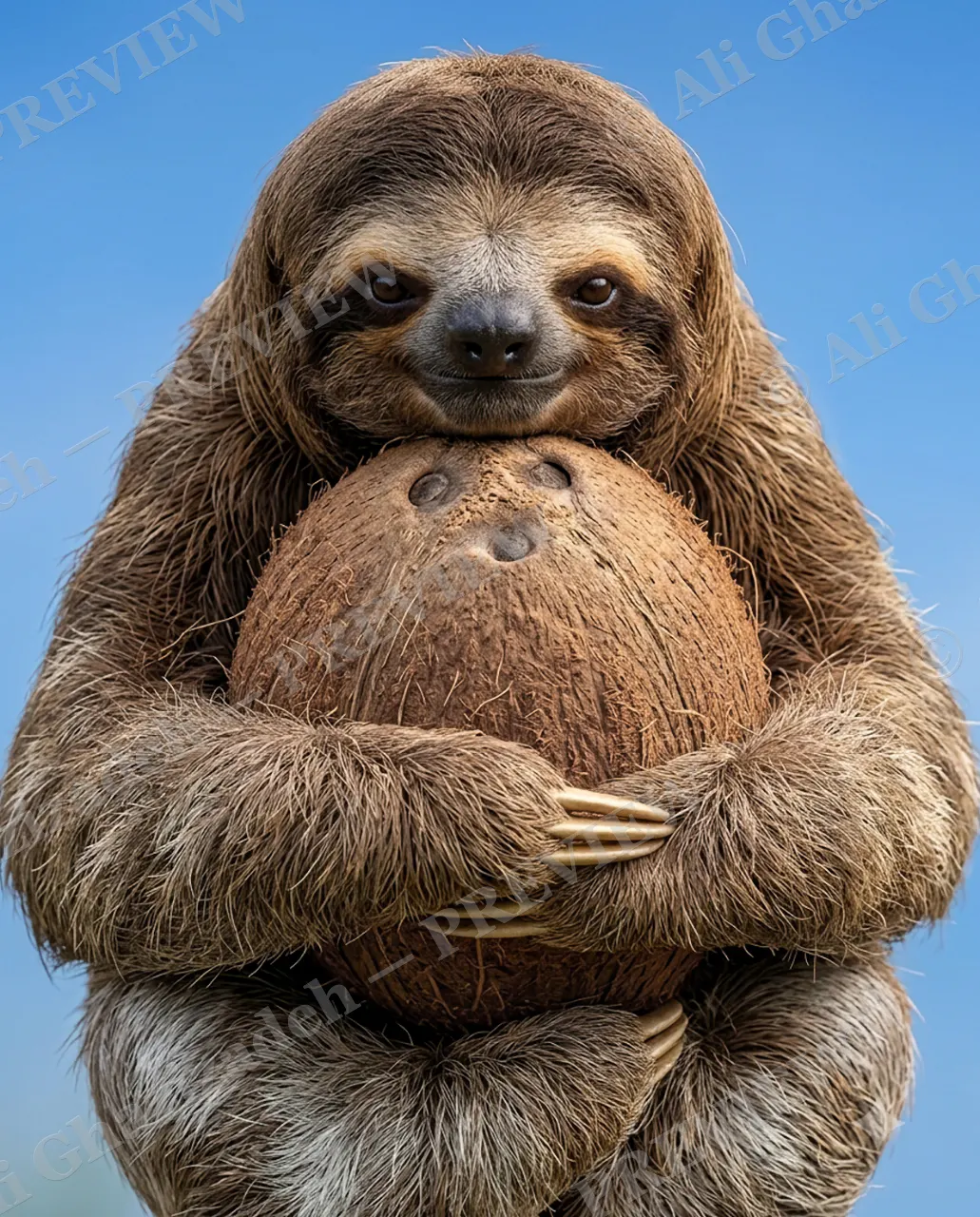 Family Resemblance — New Best Friend — Three-toed sloth artwork by Ali Ghazizadeh