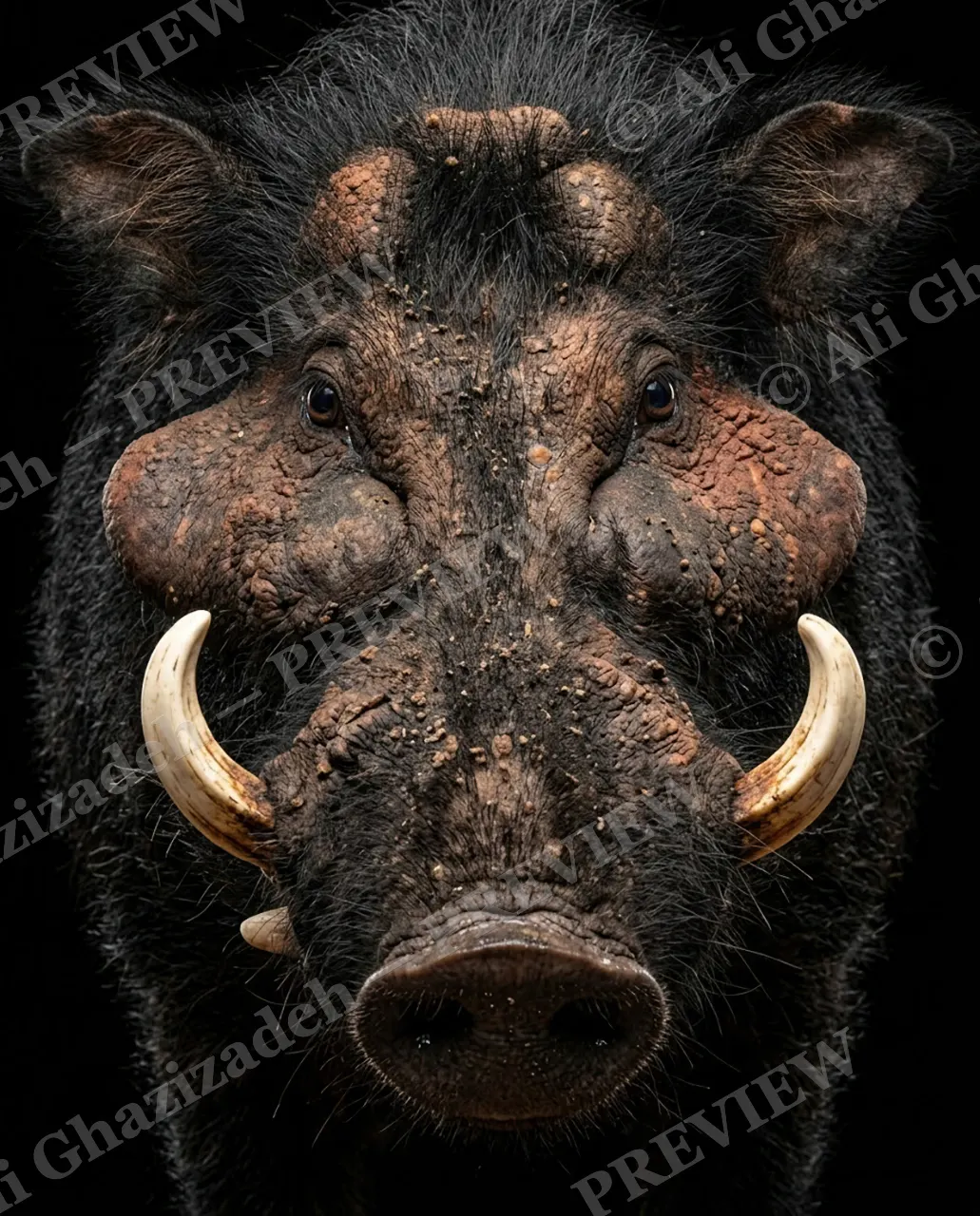 Family Reunion — The Serious One — Wild boar artwork by Ali Ghazizadeh