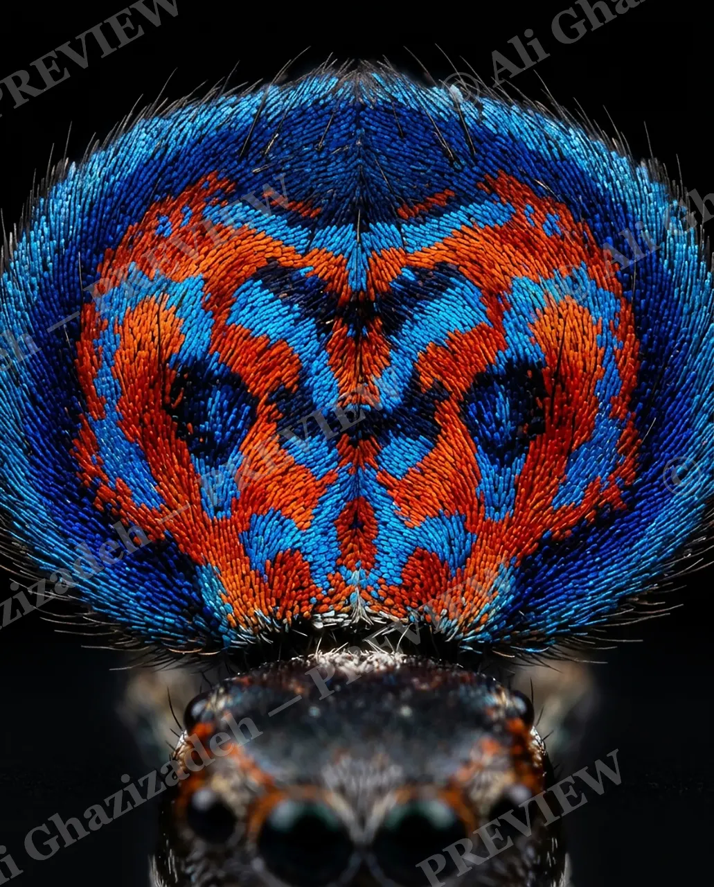 Fan Favorite — Almost All Fan — Peacock spider artwork by Ali Ghazizadeh
