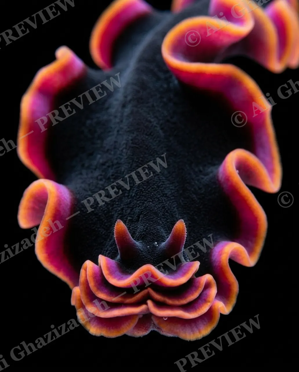 Flat Out Fabulous — Little Horns — Marine flatworm artwork by Ali Ghazizadeh