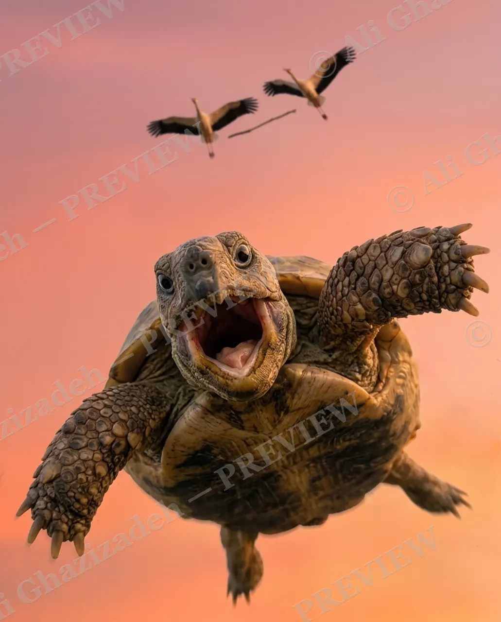 Special Delivery — The Long Way Down — Russian tortoise artwork by Ali Ghazizadeh