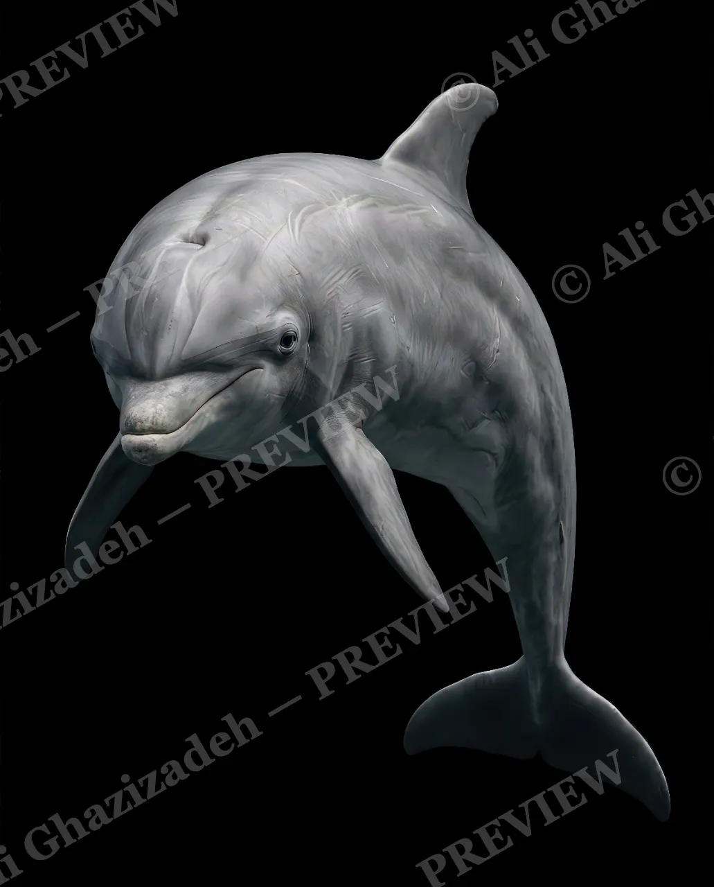 Giants of the Deep — Perpetual Grin — Great white shark artwork by Ali Ghazizadeh