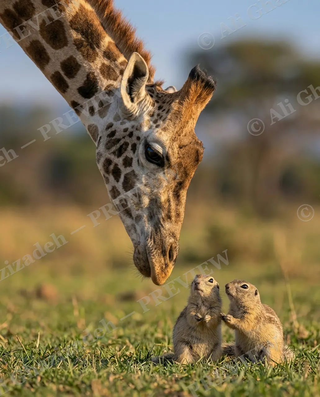Off The Ground — Nose to Nose — Giraffe artwork by Ali Ghazizadeh