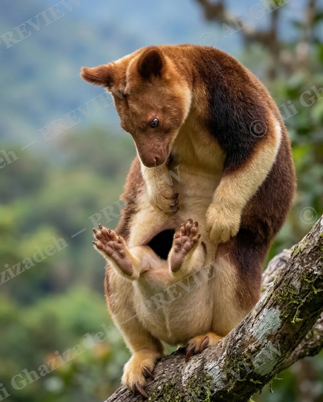 Growing Pains — Almost Free — Tree kangaroo artwork by Ali Ghazizadeh
