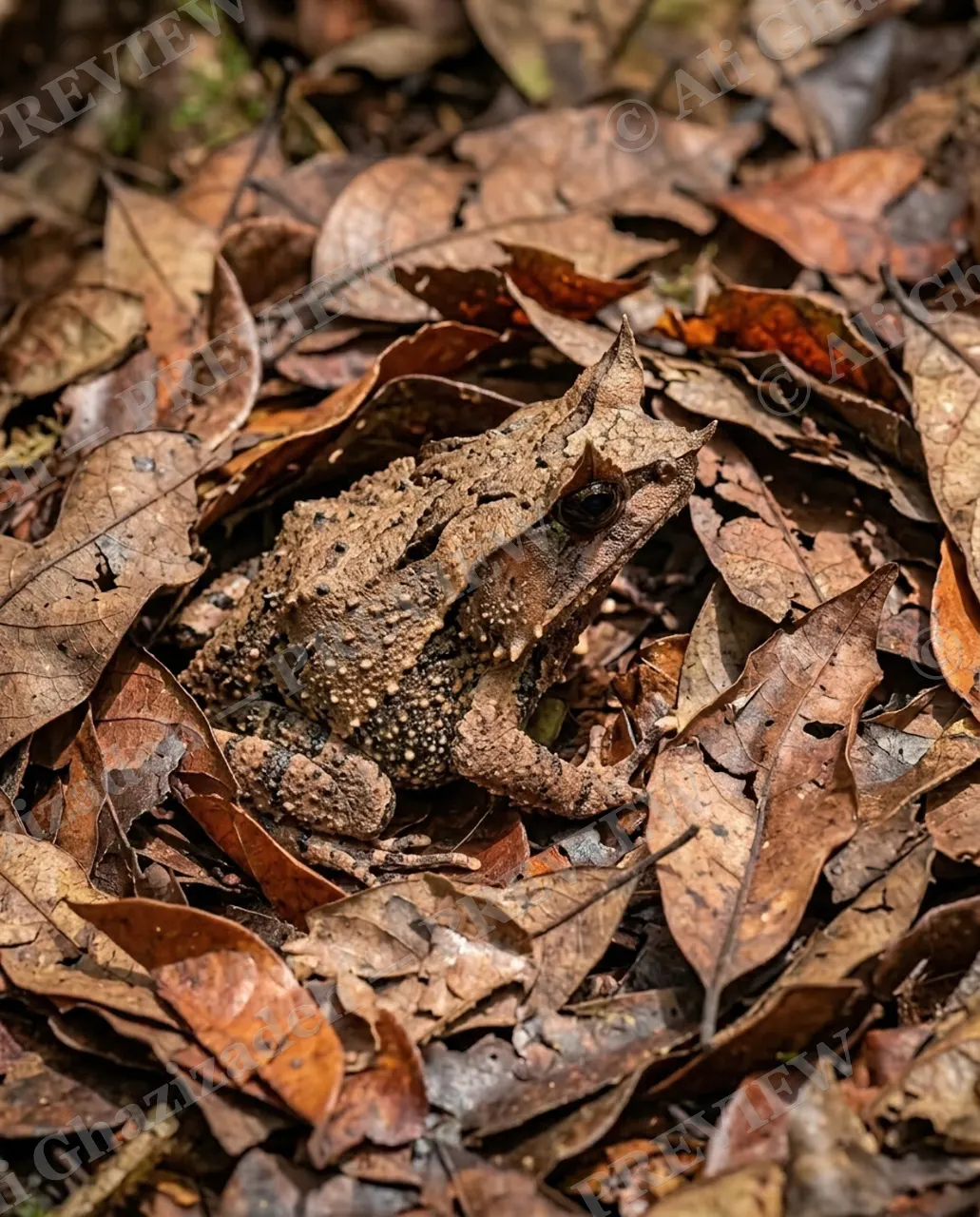 Hide and Leaf — Blending Right In — Frog artwork by Ali Ghazizadeh
