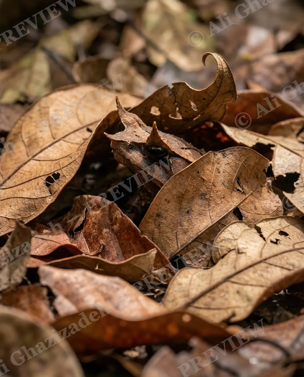 Hide and Leaf — One Leaf Too Many — Frog artwork by Ali Ghazizadeh