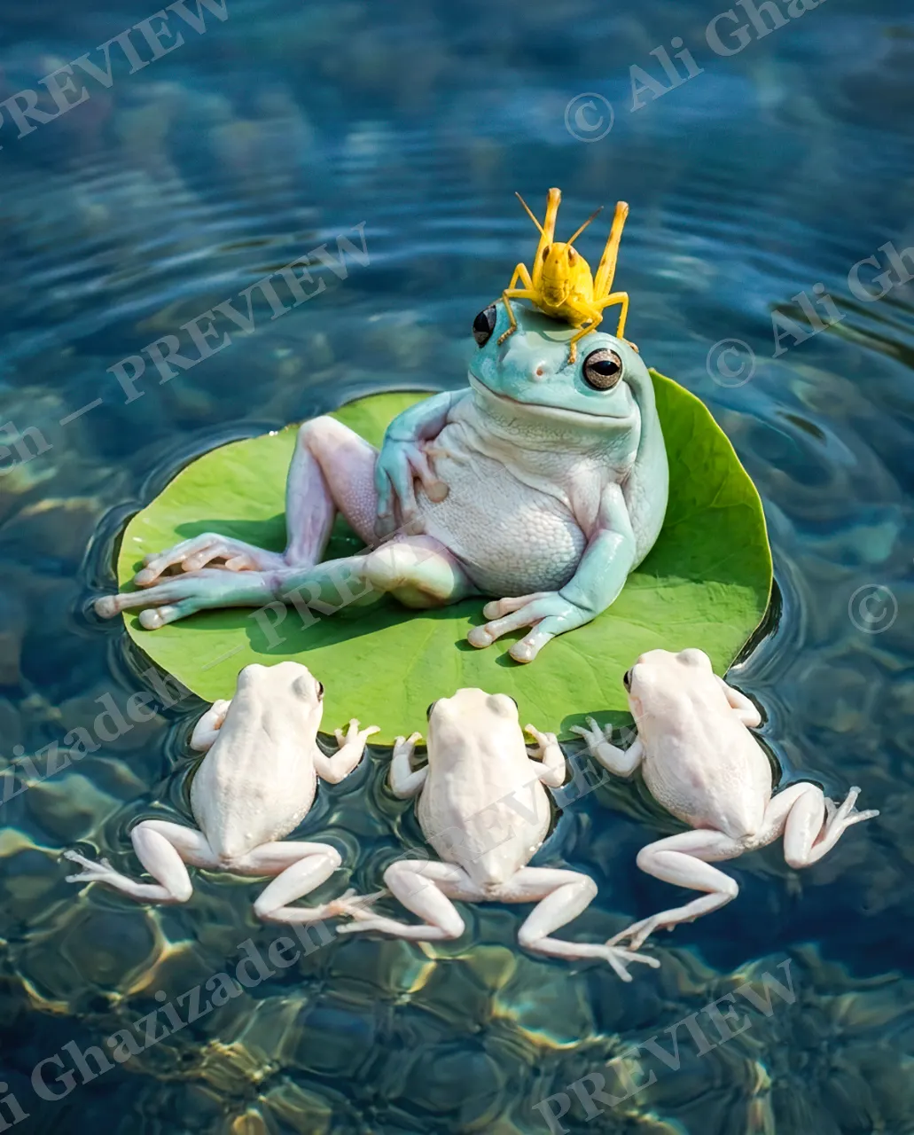 His Royal Hopness — The Court Assembles — White's tree frog artwork by Ali Ghazizadeh