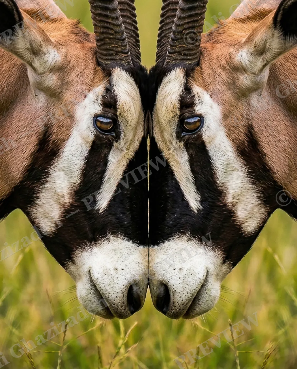 Splitting Image — Eye to Eye — Gemsbok artwork by Ali Ghazizadeh