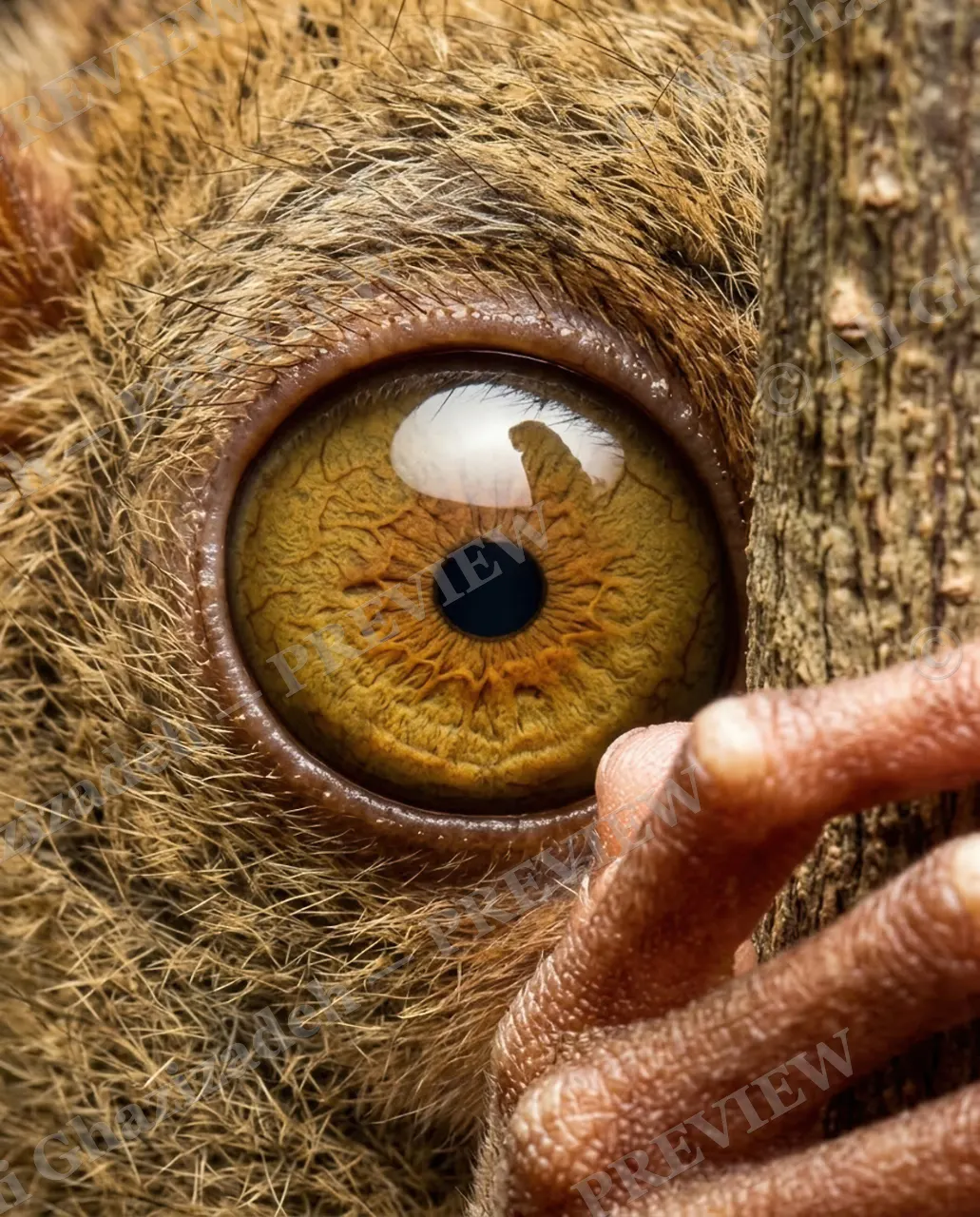 Iron Grip — Eye Contact — Tarsier artwork by Ali Ghazizadeh