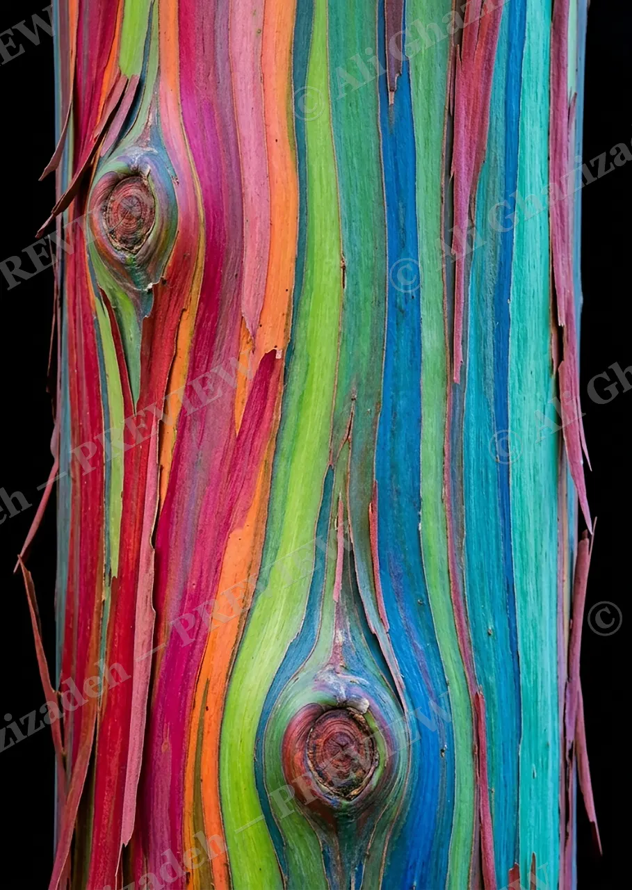Knot Just a Knot — The Trunk Watches — Rainbow eucalyptus artwork by Ali Ghazizadeh