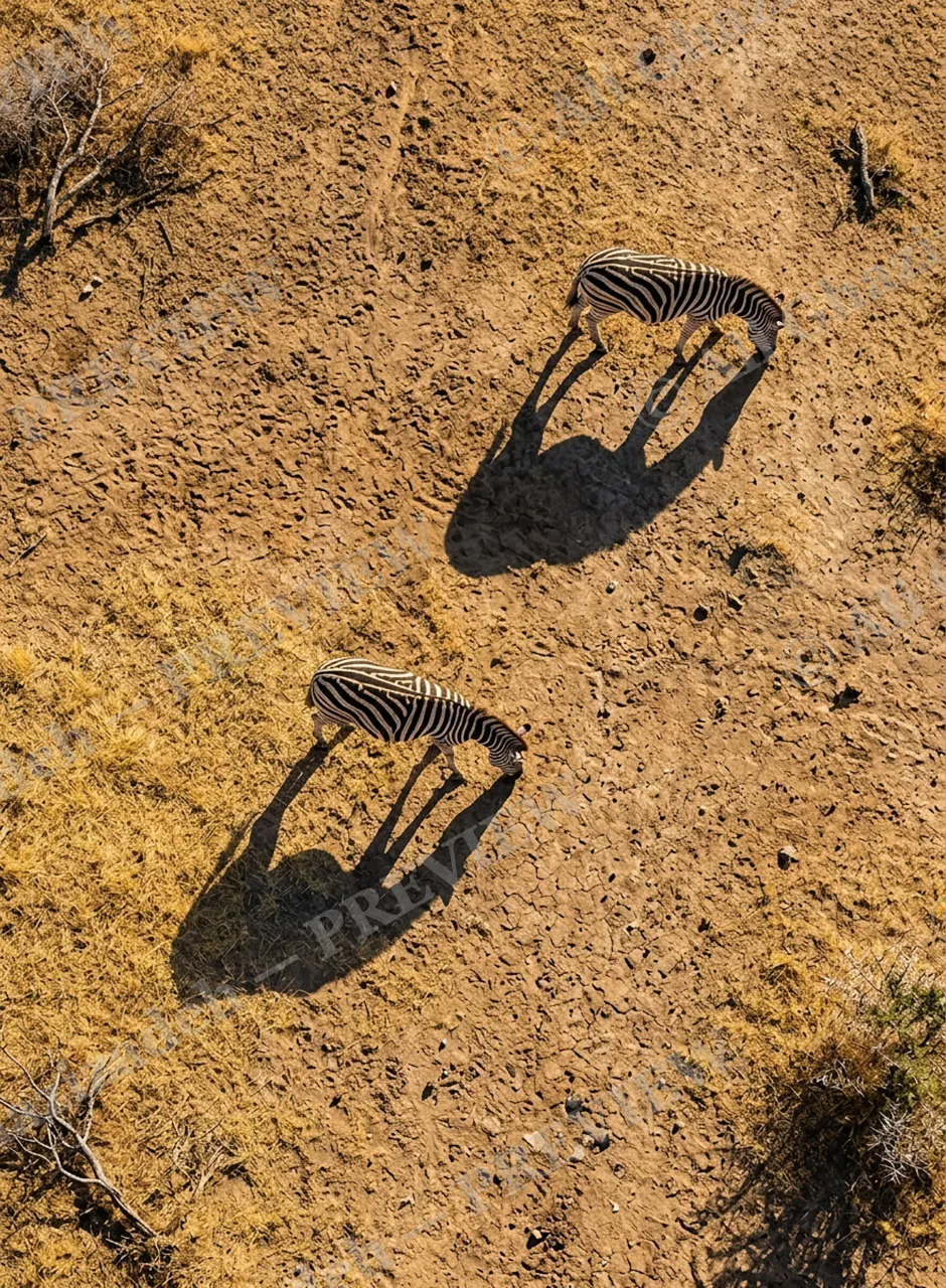 Long Story Short — Zebras at Day's End — Plains zebra artwork by Ali Ghazizadeh