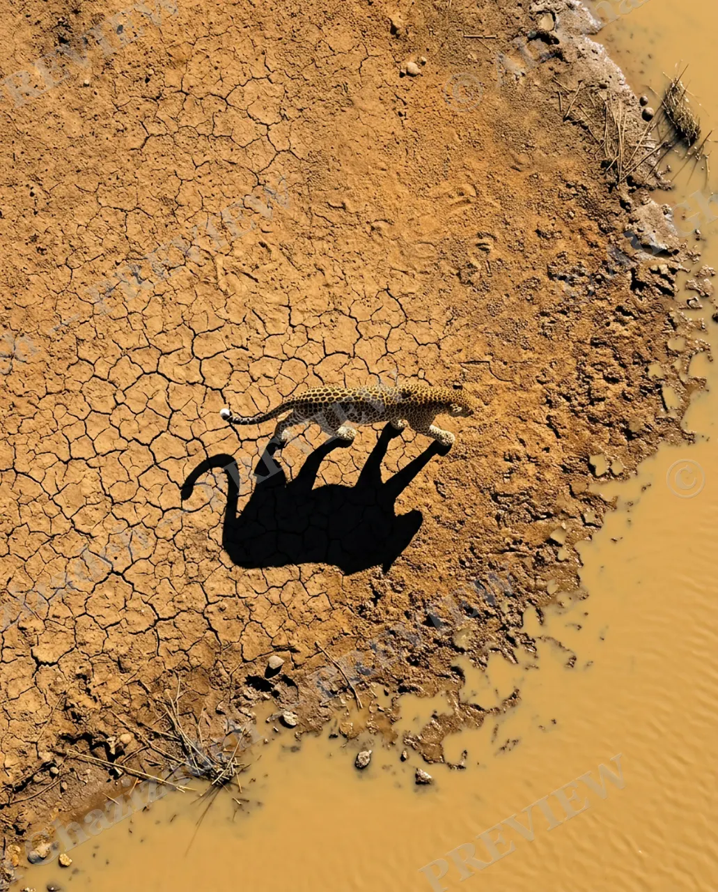 Long Story Short — Leopard's Oversized Shadow — Plains zebra artwork by Ali Ghazizadeh
