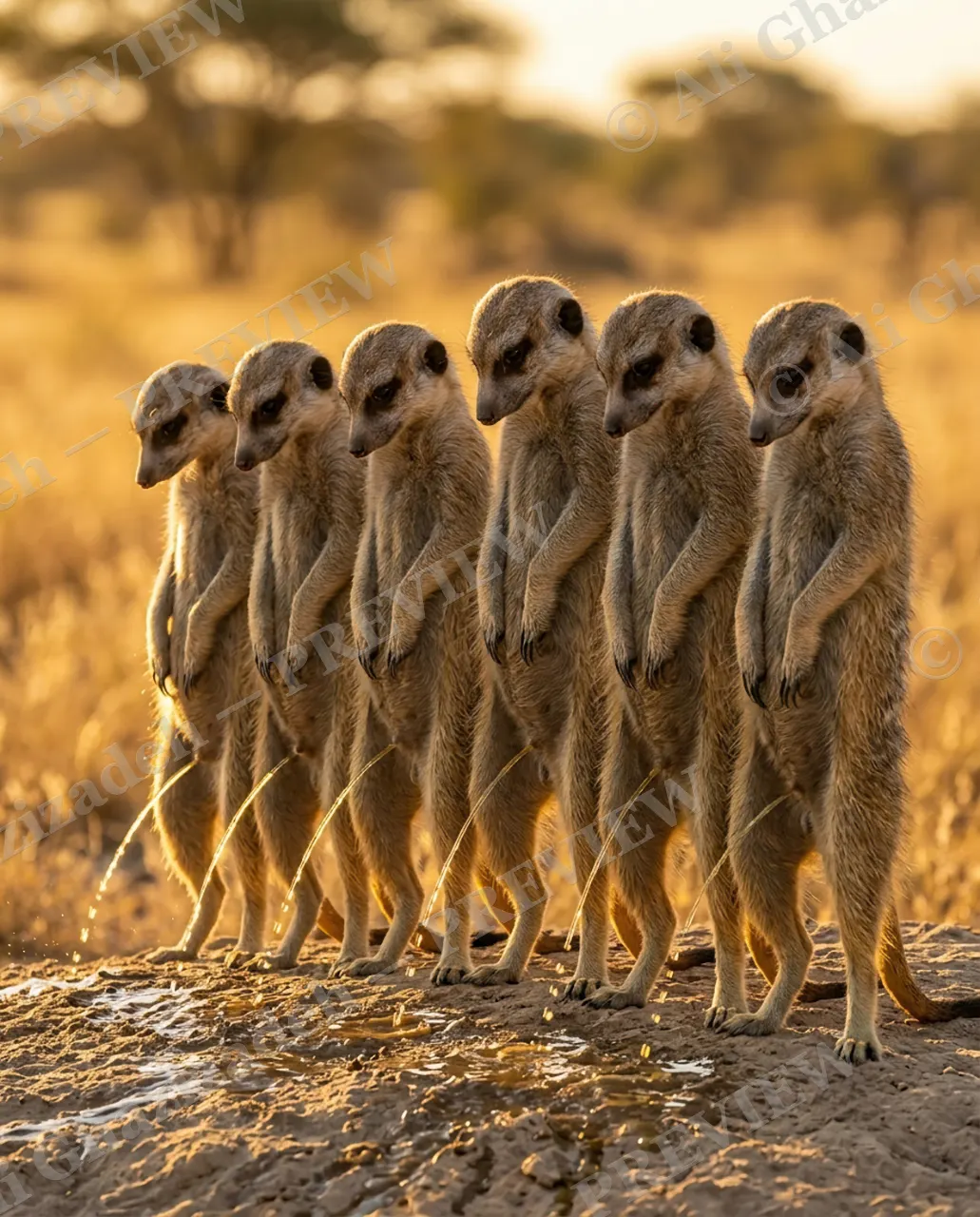 Golden Standard — Standing Watch — Meerkat artwork by Ali Ghazizadeh