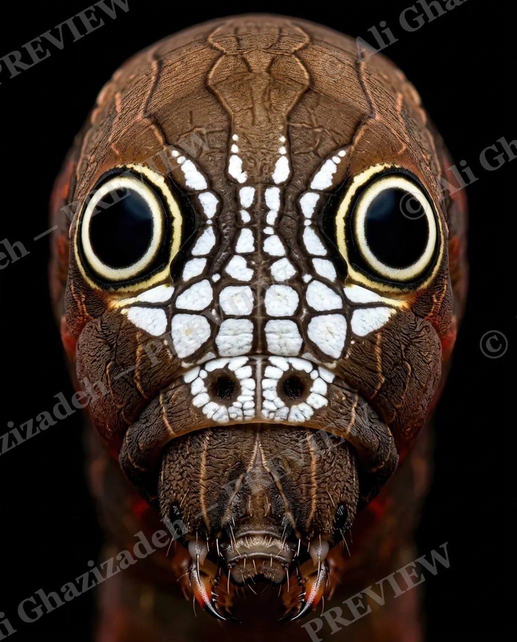 Little Monsters — Carved Mask — Moth artwork by Ali Ghazizadeh