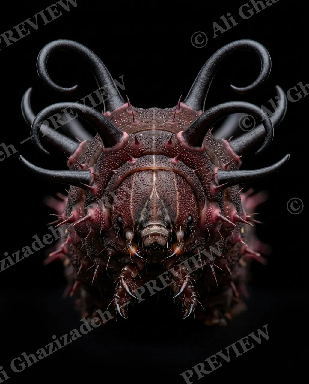 Little Monsters — Curling Horns — Moth artwork by Ali Ghazizadeh